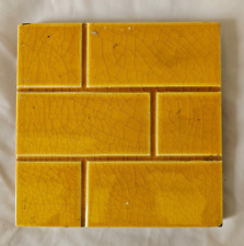 GORGEOUS YELLOW BRICK STYLE DESIGN 6 INCH ANTIQUE TILE (A)