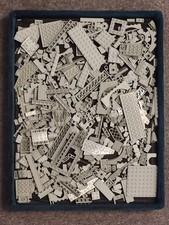 900 gram bulk of used old light gray and dark gray LEGO bricks in good condition
