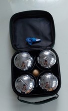 Boules Petanque Set  ( 4 balls,  1 jack, 1 measuring tool  + carrying case)