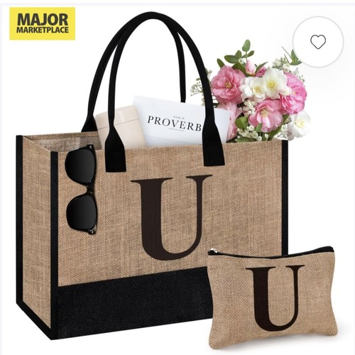Initial jute tote - jute,