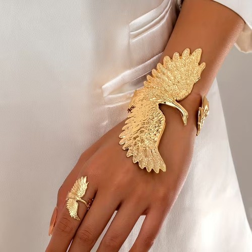 Gold tone egyptian - gold, phoenix