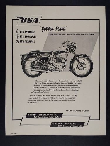 1954 bsa golden flash - golden, 650