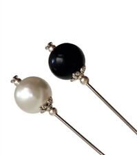 Glass Pearl Hat Pins Vintage Style 5” Long Stick Pins Hijab Pins