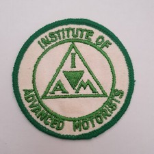 Institute of Advanced Motorists vintage patch Badge. Motoring. Driving.