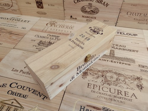 Wooden wine box crate with - wooden,