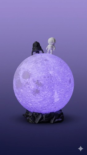 Printed astronaut moon lamp - 3d,
