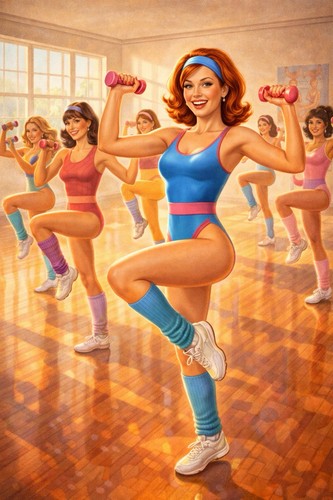 Sexy woman 80s aerobics - 80s, class