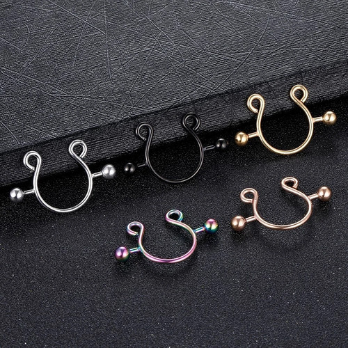 2pcs non piercing fake - non, clip