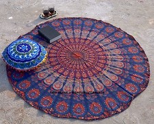 Round Mandala Tapestry Yoga Mat Hippie Beach Throw Indian Table Cloth Wall Decor