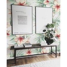 Non-woven wallpaper Hawaii Flowers Tropical watercolor illustration wall mural
