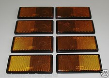8 AMBER OBLONG STICK ON REFLECTOR TRAILER PART FIT TO,IFOR WILLIAMS,INDESPENSION
