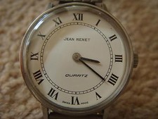LADIES JEAN RENET SWISS QUARTZ WATCH STAINLESS STEEL FLEXI STRAP NEW BATTERY