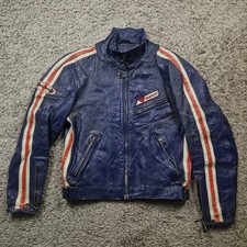 Dainese Jacket Mens EU 50 UK 40 Blue Leather Vintage Biker Motorcycle Touring