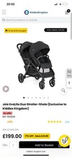 Joie Double Twin Tandem Duo Buggy Stroller Pushchair Unisex, Foldable From Birth