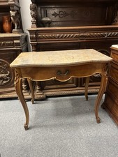 Antique French Writing Desk Console with Marble Top 19th Century