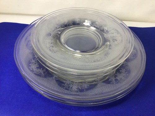 Vintage etching glass plates - etching,