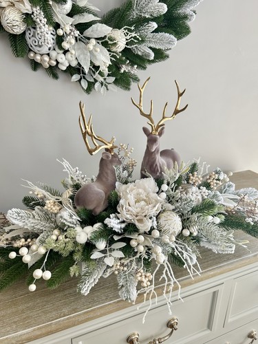 Christmas table arrangement - christmas,