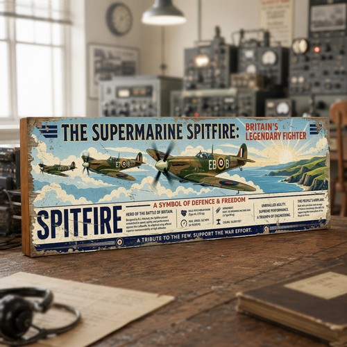 Spitfire large wood - 40cm, sign