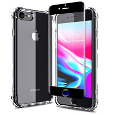 Clear Shockproof Case For iPhone 7 8 Plus 6 5 SE 2020 and Screen Protector Cover