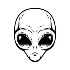 Alien head sticker car - head,