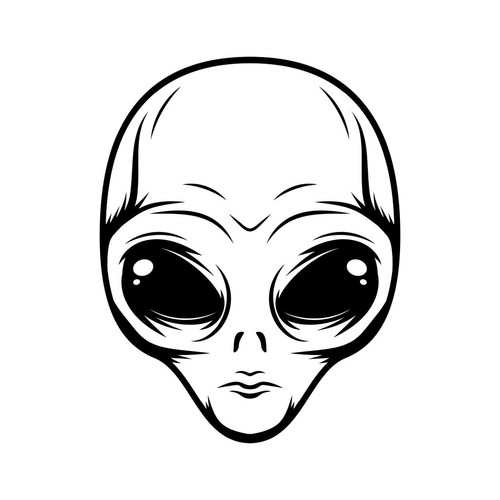 Alien head sticker - head,