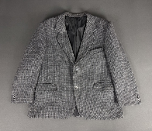 Vintage grey tweed blazer 46s - blazer,