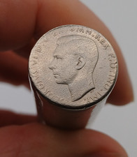 Vintage Coin Mounted Silver Tone Lighter