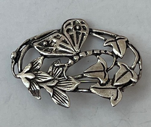 White metal dragonfly leaf - dragonfly,