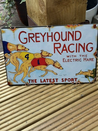 Greyhound racing steel sign - sign, 12