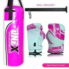 Kids Punch Bag 40cm Kickboxing Punching Training Set Children Boxing Kit PINK