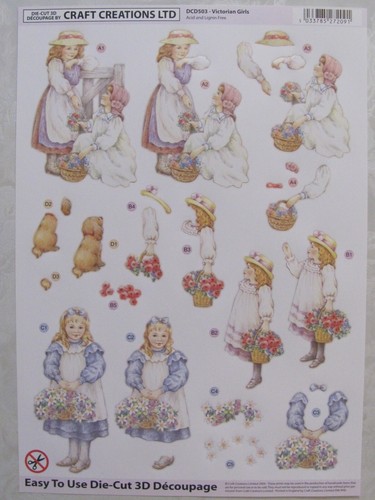 Die cut decoupage sheet - 3d,