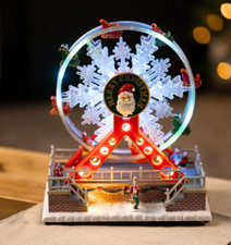 Christmas Musical Ferris Wheel Decoration Fairground LED Rotating Ornament Xmas