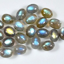 Labradorite Gemstone 5x7mm Oval Cabochon Natural - 5 Pieces