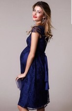 Tiffany Rose April Maternity Nursing Evening Dress Size 4 UK 14-16 Blue Navy 