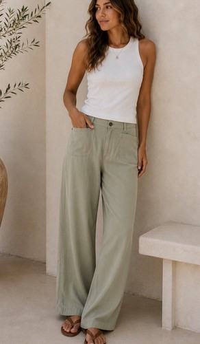 White stag wide leg - white, 100%