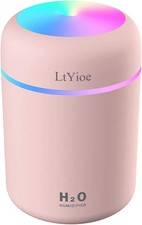 Ltyioe Colorful Cool Mini Humidifier, Usb Personal Desktop Humidifier Pink