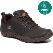 Caterpillar Instruct Mens Cat Brown Lace Up Wide Fit Trainers Shoes Size 7-12