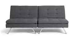 Home Duo Fabric 2 Seater Clic Clac Sofa Bed - Charcoal | Living Room Furniture