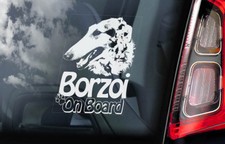 BORZOI Car Sticker, Russian Wolfhound Dog Window Bumper Decal Gift Pet - V01
