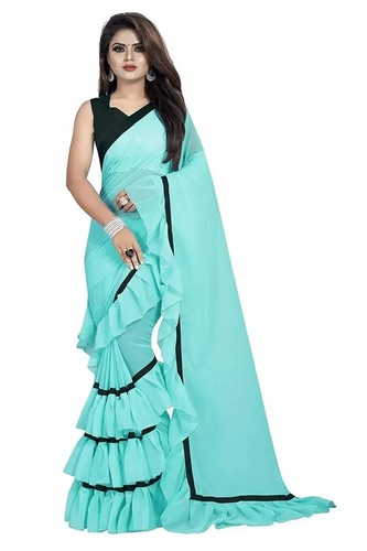 Women plain georgette ruffle - women's,