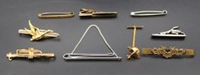 Collection Of 9x Modern Silver & Yellow Gold Tone Tie Pins & Clips, 45.94g - L50