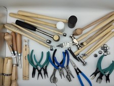 30pc Jewelry Making Tools Kit Hammer Anvil Pliers Mallets Clamps Burnishers