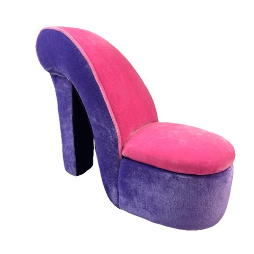 Pink velvet high heel shoe - heel,