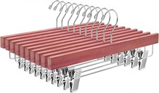 American Red Cedar Wood Pants Hangers 12 Pack, Natural Cedar Wooden S