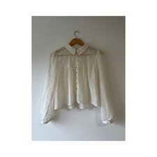 Chic White Eyelet Blouse – ZARA, Size L