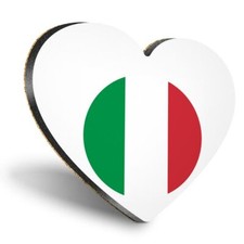 Heart MDF Coasters - Italy Flag Map  #9066