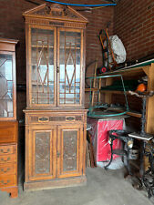 Imposing Architectural Victorian Oak Bookcase / Cabinet / Cupboard Glazed