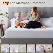 Terry Towel Mattress Protector 100% Waterproof 35 Cm Deep Fitted Sheet Cover