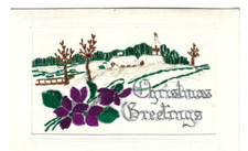 A Silk postcard showing a a