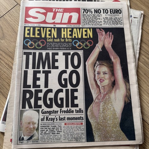 Sun newspaper front - , page